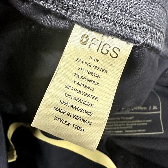 Figs Scrub Pants Mens XL Axim Cargo Navy Blue 32" Inseam Drawstring + Pockets - Picture 5 of 9